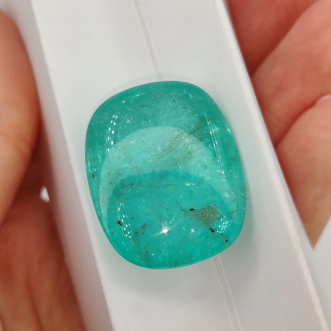 Турмалин параиба огранки Кабошон 49.41ct, Мозамбик 3