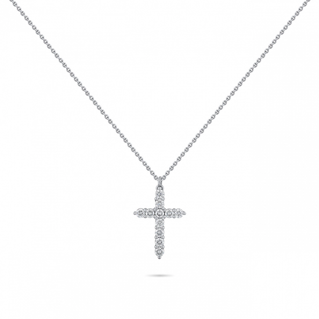Подвеска-крестик маленький из платины с бриллиантами 0.46ct 1